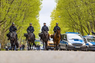 Police riders of the Baden-Wuerttemberg police on patrol, Baden-Wuerttemberg, Germany, Europe