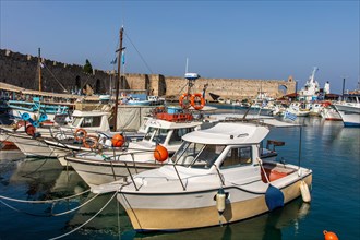 Mandraki Harbour, Rhodes Town, Greece, Europe