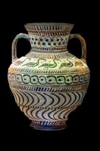 Jug with animal depictions, 500 B.C., Archaeological Museum in the former Order Hospital of the Knights of St. John, 15th century, Old Town, Rhodes Town, Greece, Europe