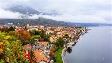 Rainy weather over Cannobio, Lake Maggiore, Verbano-Cusio-Ossola, Piedmont, Italy, Europe