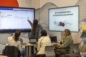 Presentation of digital teaching. The trade fair Didacta is Europes largest education trade fair, target groups are teachers and trainers at kindergartens, schools and universities. Stuttgart, Baden-W...