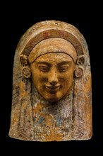 Female bust in terracotta, Ionian workshop, 525-500 BC, Archaeological Museum in the former Order Hospital of the Knights of St. John, 15th century, Old Town, Rhodes Town, Greece, Europe