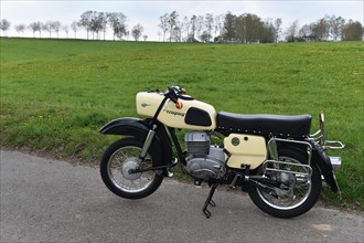 Vintage motorbike from the GDR MZ ES 250, Hesse, Germany, Europe