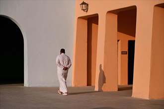 Colourful houses in Mina District, Mia Park, Old Port Doha, Qatar, Asia