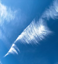 Feather cloud Cirrus Zirrus, ice cloud at high altitude, Germany, Europe