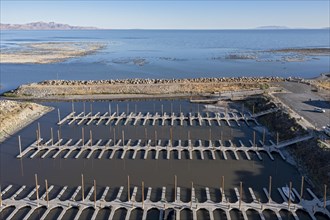 Magna, Utah, The marina at Great Salt Lake State Park, which cannot be used because the lake water level has fallen too low