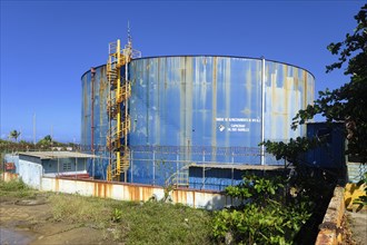 Oil tank with 56000 berral of oil in the port of Puerto Plata, Dominican Republic, Caribbean, Central America