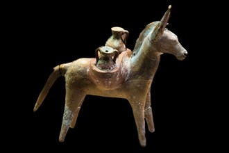 Terracotta figure of a donkey, Archaeological Museum in the former Order Hospital of the Knights of St John, 15th century, Old Town, Rhodes Town, Greece, Europe