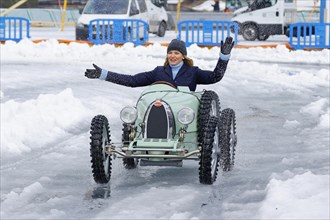 Bugatti Type 35, faithful replica on a scale of 1:3 by The Little Motor Company, The ICE, St. Moritz, Engadin, Switzerland, Europe