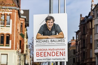 Michael Ballweg, initiator of the initiative Querdenken 711, as a candidate for the office of Lord Mayor, election poster, in the decisive second ballot he achieved an election result of 1, 2 percent ...