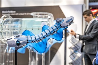 Artificial intelligence at Festo, BionicFinWave, bionics, fin-driven underwater robot at the Hannover Messe, Lower Saxony, Germany, Europe