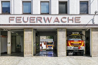 Fire station of the professional fire brigade, Nordhausen, Thuringia, Germany, Europe