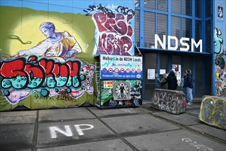 Entrance to a shipyard hall, NDSM Plein, Amsterdam, Netherlands