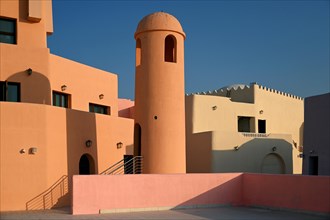 Colourful houses in Mina District, Mia Park, Old Port Doha, Qatar, Asia