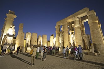 Luxor Temple Complex by Night, Luxor, Egypt, Africa