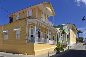 Colonial houses on Calle Duarte in Puerto Plata, Dominican Republic, Caribbean, Central America