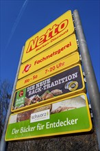Netto advertising boards, Kempten, Allgaeu, Bavaria, Germany, Europe