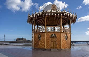 Pavilion on the beach in Arrecife, Lanzarote, Canary Islands, Spain, Europe