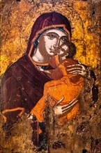 Virgin Mary Glykophilousa, 17th c., Ikoe in Panagia tou Kastrou, Mary of the Castle, Cathedral, Byzantine Museum, 11th c., Rhodes Town, Greece, Europe