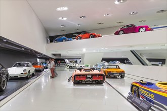 Porsche Museum, interior view of the car museum, Stuttgart, Baden-Wuerttemberg, Germany, Europe