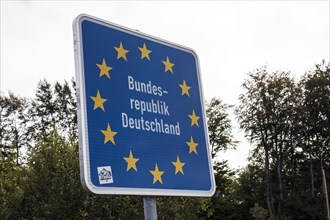 State border of the Federal Republic of Germany, Monschau, North Rhine-Westphalia, North Rhine-Westphalia, Germany, Europe