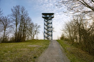Observation tower at the Sechs-Seen-Platte, Duisburg, North Rhine-Westphalia, Germany, Europe