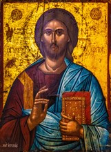 Christ Pantocrator, 17th c., Ikoe in Panagia tou Kastrou, Mary of the Castle, Cathedral, Byzantine Museum, 11th c., Rhodes Town, Greece, Europe