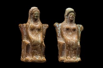 Female figures sitting on a throne, 500 BC, Macri Langoni, Archaeological Museum in the former Order Hospital of the Knights of St John, 15th century, Old Town, Rhodes Town, Greece, Europe