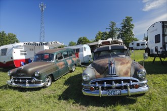Vintage cars, farmland antique event, Province of Quebec, Canada, North America
