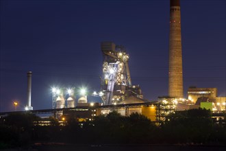 Blast furnace of Huettenwerke Krupp Mannesmann, HKM, Rhine, Duisburg, North Rhine-Westphalia, North Rhine-Westphalia, Germany, Europe