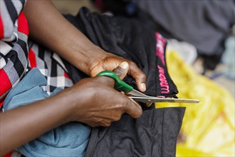 Kantamanto Second-Hand Textile Market in Ghana, Accra, 21.02.2023., Accra, Ghana, Africa