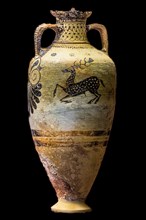 Jug with animal depictions, c. 500 BC, Archaeological Museum in the former Order Hospital of the Knights of St. John, 15th century, Old Town, Rhodes Town, Greece, Europe