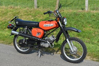 Vintage moped from the GDR Simson S51, Hesse, Germany, Europe