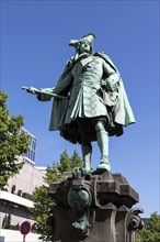 Monument at Neumarkt, King Frederick I, King in Prussia, Count of Moers, Moers, North Rhine-Westphalia, North Rhine-Westphalia, Germany, Europe