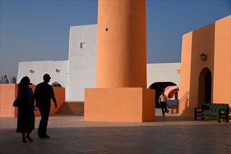 Colourful houses in Mina District, Mia Park, Old Port Doha, Qatar, Asia