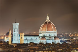 Cathedral illuminated Florence Italy