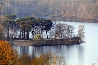 Six-lake plateau in Duisburg-Wedau, refuge at the Wildfoerstersee lake, Duisburg, North Rhine-Westphalia, Germany, Europe