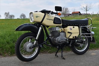 Vintage motorbike from the GDR MZ ES 250, Hesse, Germany, Europe