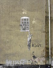 Well Hung Lover by Banksy, Street Art, Bristol, England, Great Britain