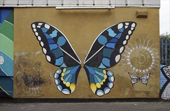 Butterflies, Street Art, Bristol, England, Great Britain