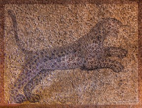 Mosaic floor with leopards from Kos, 3rd century, Grand Masters Palace built in the 14th century by the Johnnite Order, fortress and palace for the Grand Master, UNESCO World Heritage Site, Old Town, ...