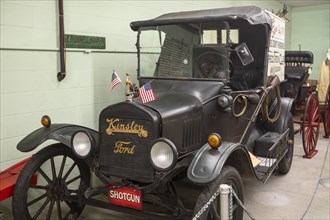 Kinsley, Kansas, The Edwards County Historical Society Museum, A 1918 Model T Ford pickup named Shotgun is on display
