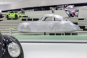 Type 64, built in 1939, sports car. One of three examples built for the long-distance race Berlin, Rome. This sports car is considered the ancestor of all later Porsche sports cars. Porsche Museum, Au...