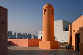 Colourful houses in Mina District, Mia Park, Old Port Doha, Qatar, Asia