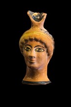 Jug with female head shape, Archaeological Museum in the former Order Hospital of the Knights of St. John, 15th century, Old Town, Rhodes Town, Greece, Europe