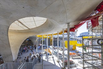 Stuttgart 21, construction site of the new main station, concrete chalice pillar, 38 of these artistic pillars will support the station roof, open construction site days, Stuttgart, Baden-Wuerttemberg...