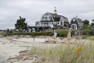 Beach, hotel, coastal architecture, Cape Cod, Massachusetts, USA, North America