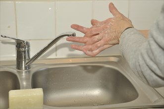 Hand washing with soap