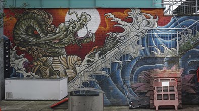 Dragon, Street Art, Bristol, England, Great Britain