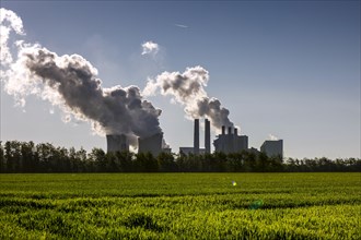 RWE Powers Frimmersdorf lignite-fired power plant, Grevenbroich, North Rhine-Westphalia, Germany, Europe